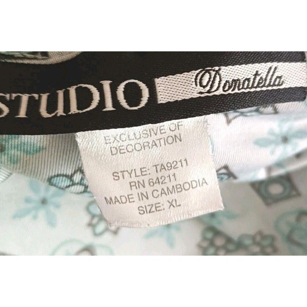 Studio Donatella Slip Dress Sz XL Light Teal Valentines Day - Picture 5 of 6